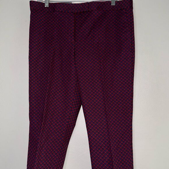 Ann Taylor Maroon and Blue Polka Dot Trousers - Picture 3 of 11